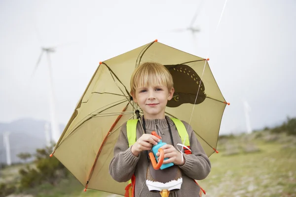 Little boy with umbrella — Stock Photo, Image