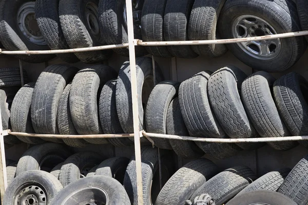 Old Tires In Rack — Stock Photo, Image
