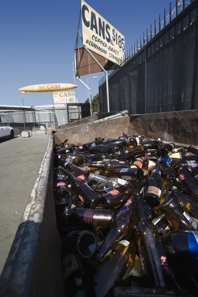 Glass Bottles At Scrapyard — Stock Photo, Image