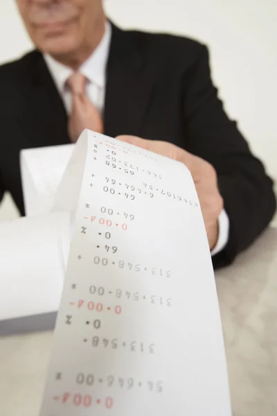 Businessman With At Calculator Paper — Stock Photo, Image