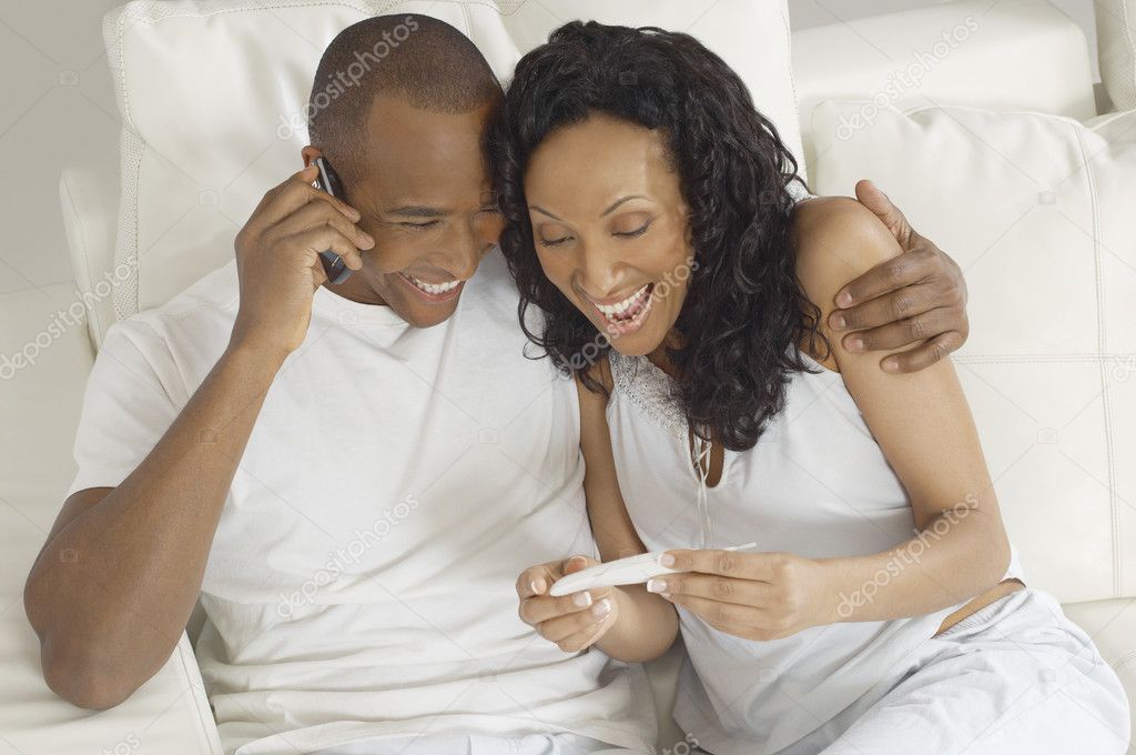 Couple Happy With The Pregnancy Test Results