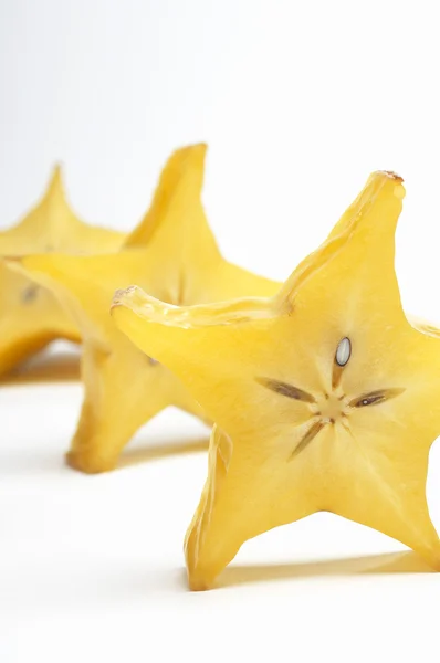 Sliced Starfruit In A Row — Stock Photo, Image