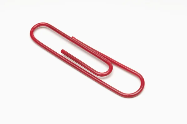 Červená paperclip — Stock fotografie