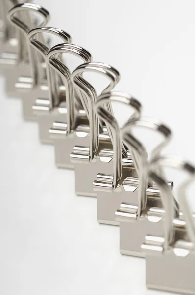 Row Of Chrome Clips — Stock Photo, Image