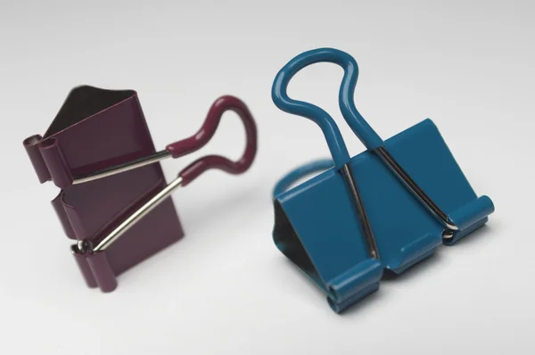 Blue And Brown Binder Clips — Stock Photo, Image