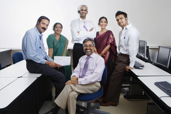 Group Portrait Of Call Center Employees — Stock Photo, Image