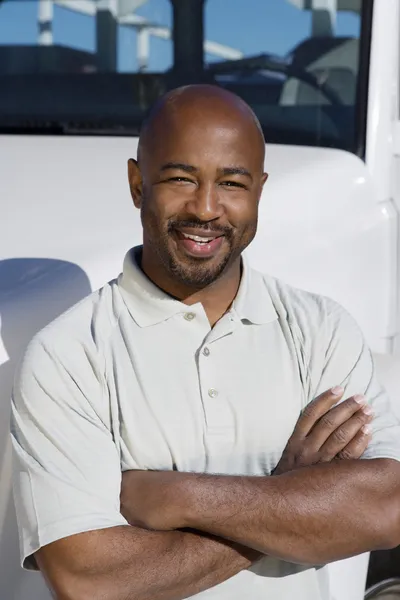 Driver In Front Of A Truck — Stock Photo, Image