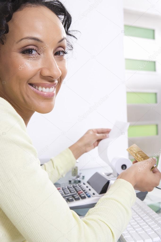 Woman Calculating Finances