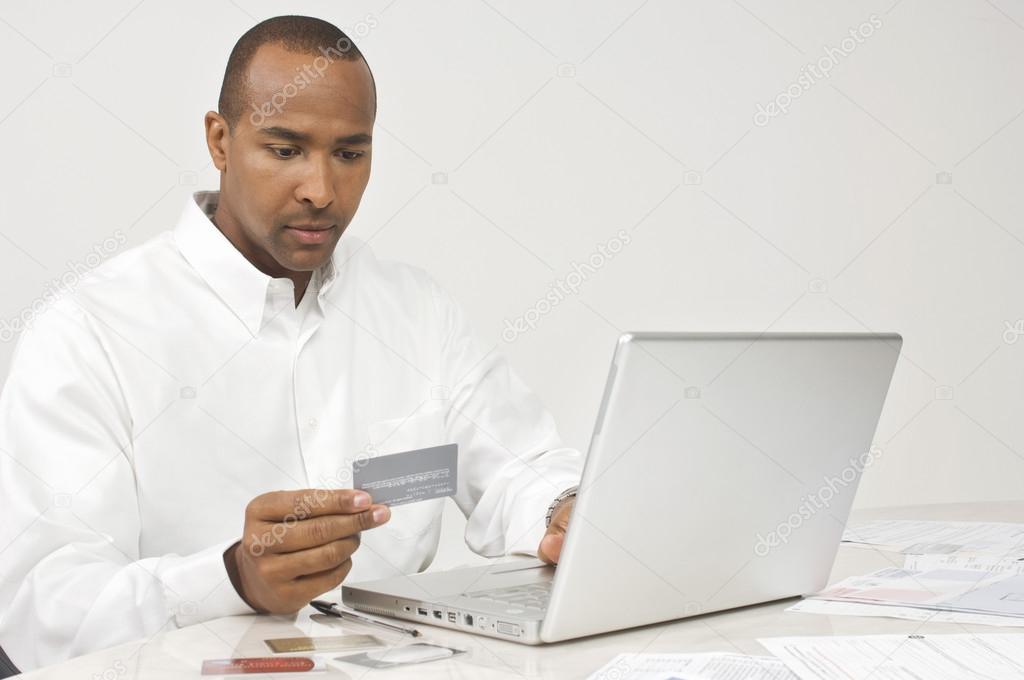 Man Making Online Transaction