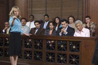 Prosecutor With Jury In Court clipart