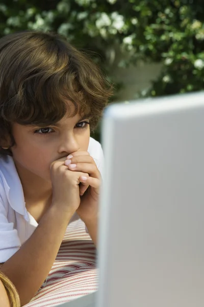 Boy Using Laptop — Stock Photo, Image