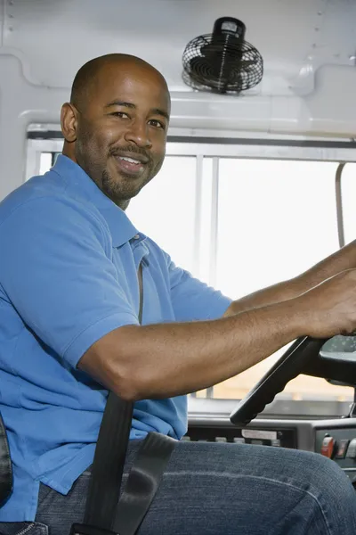 School Bus Driver Smiling — Stock Photo, Image