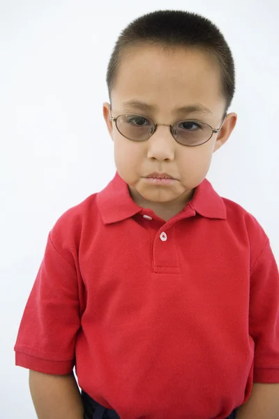 Young Boy Frowning — Stock Photo, Image