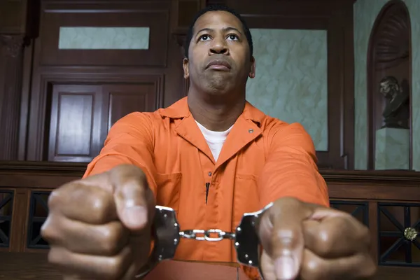 Handcuffed Criminal In Court — Stock Photo, Image