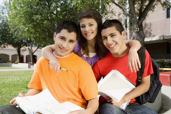 Amigos de la escuela secundaria Estudiando Imagen De Stock