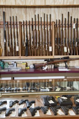 Weapons displayed in gun shop clipart