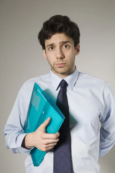 Young Businessman Holding Documents — Stock Photo, Image