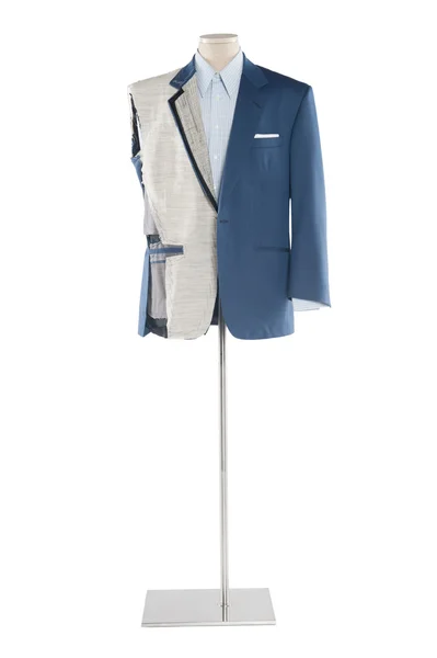 Suit on a tailor's mannequin over white background — Stock Photo, Image