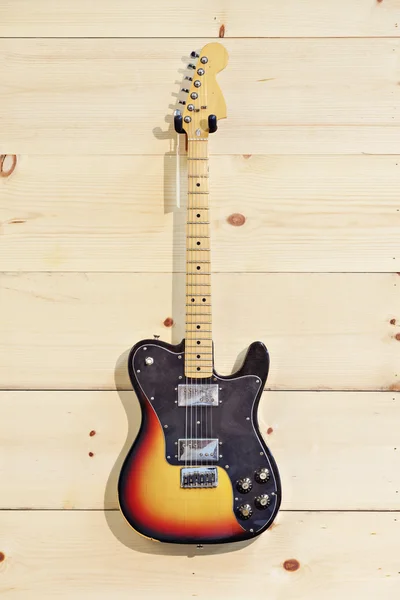 Fender telecaster deluxe orange and black guitar — Stock Photo, Image