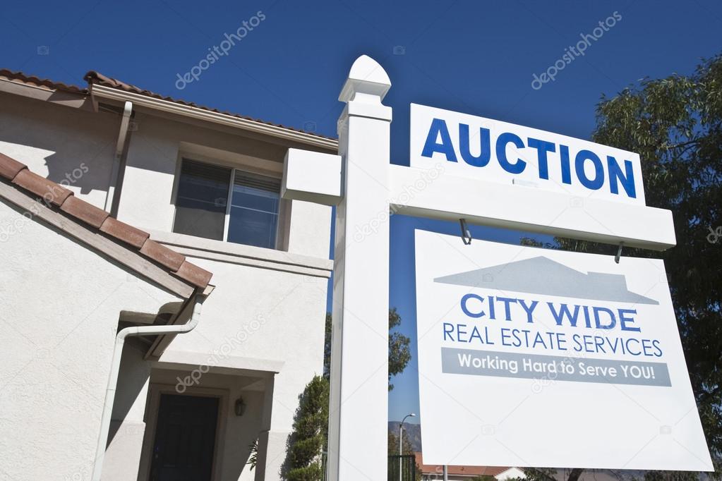 Auction Sign Outside House