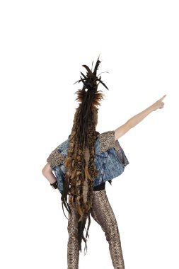 okul çocuk görünümünü beyaz zemin kaldırdı el ile geri