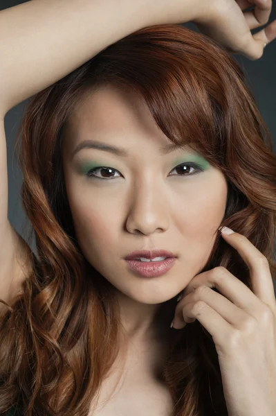 Portrait of sexy young Chinese woman with eye shadow — Stock Photo, Image