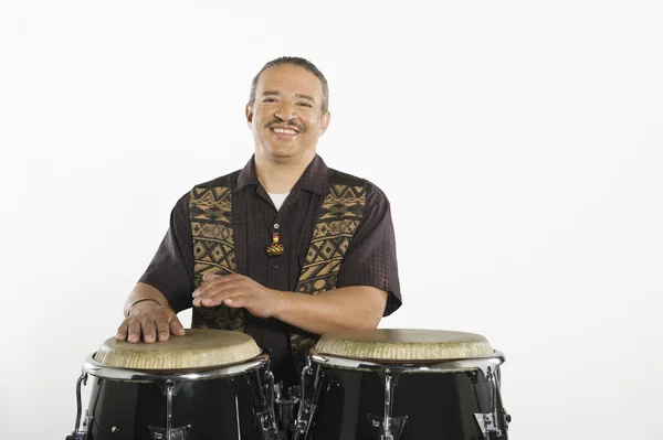 Hispanic Bongo Drum Player — Stock Photo, Image