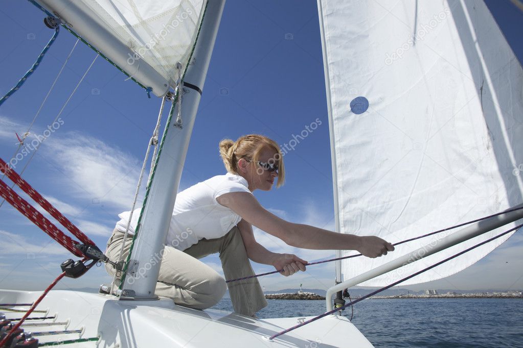 Young Female Sailing