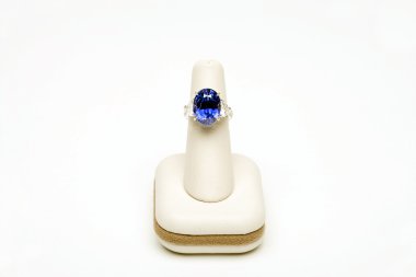 Blue Platinum Sapphire Ring clipart