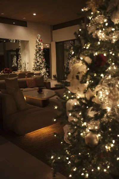 Weihnachtsbaum angezündet — Stockfoto