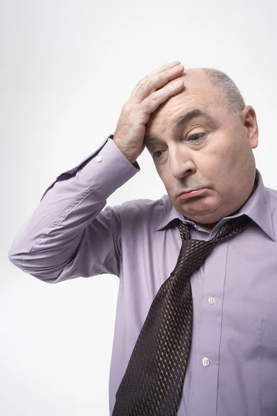 Stressed Businessman With Head In Hand — Stock Photo, Image
