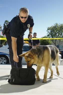 Polis köpek koklama çanta
