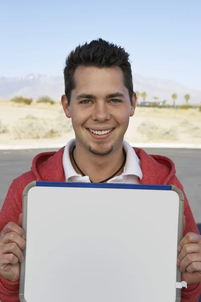 Young Man Holding Sign Board — Stock Photo, Image