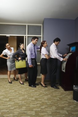 Business Queuing At Vending Machine clipart