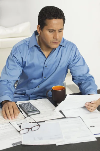 Businessman Calculating Financial Budget — Stock Photo, Image