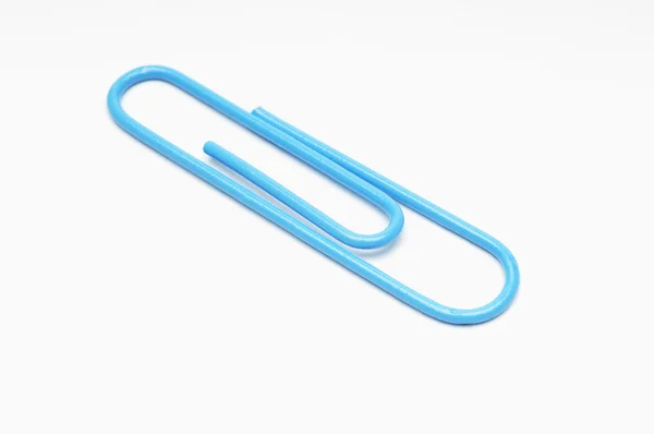 Blauwe paperclip — Stockfoto