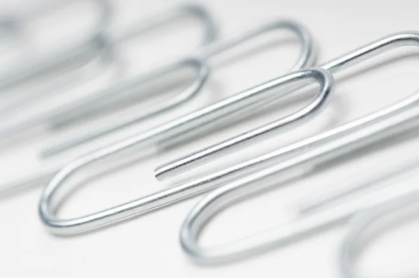 Row Of Steel Paperclips — Stock Photo, Image