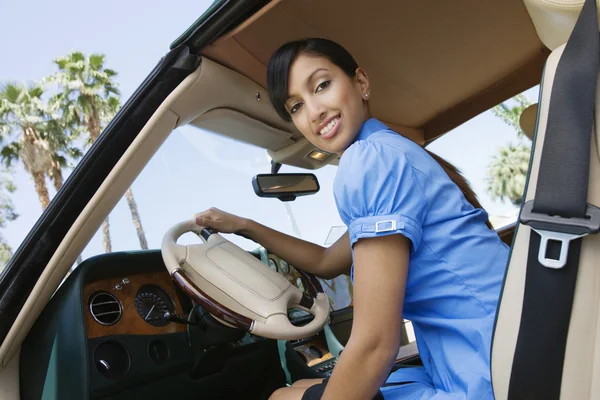 Businesswoman In Car — Stock Photo, Image