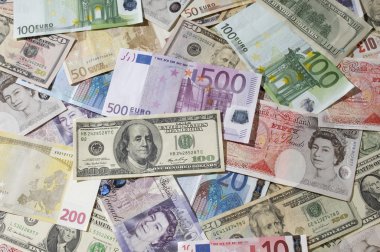 Amerikan, İngiliz ve Avrupa kağıt para