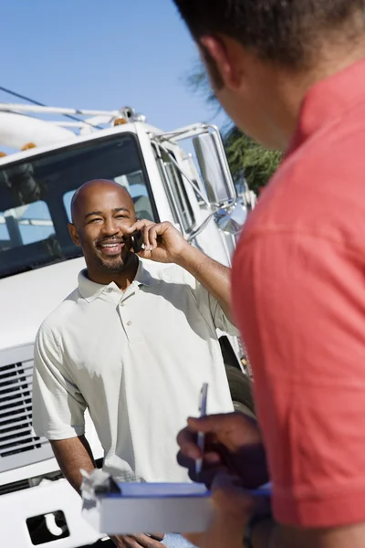 Truck Driver With His Coworker — Stock Photo, Image