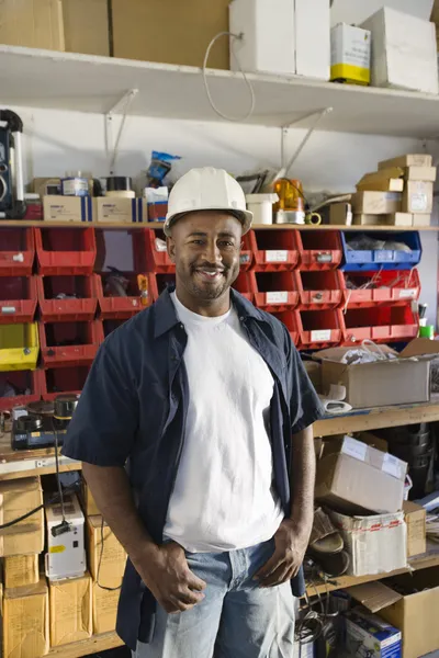 Industrial Worker At Workplace — Stock Photo, Image