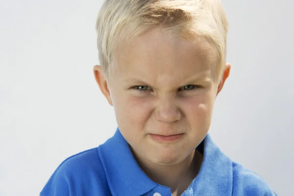 Young Boy Glaring — Stock Photo, Image