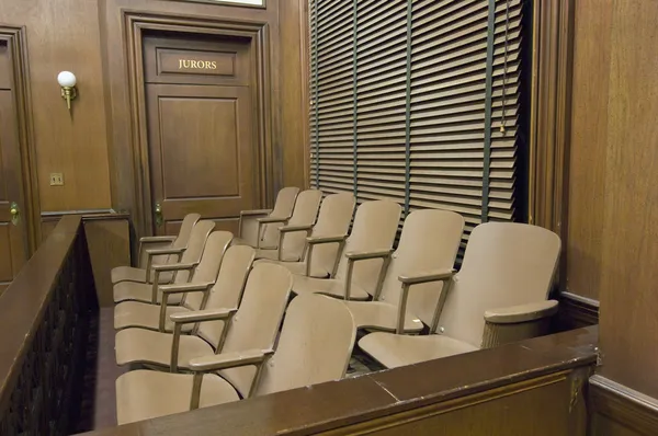 Juries assento em tribunal — Fotografia de Stock