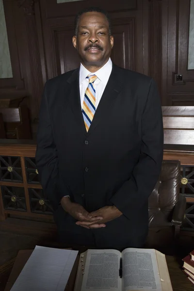 Male Lawyer Standing In Courtroom — Stock Photo, Image