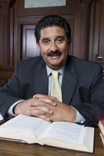 Happy Lawyer With Law Book — Stock Photo, Image