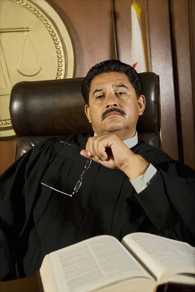 Pensive Judge In Court — Stock Photo, Image