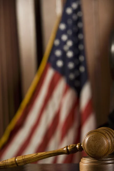 Fechar de um Gavel de madeira — Fotografia de Stock