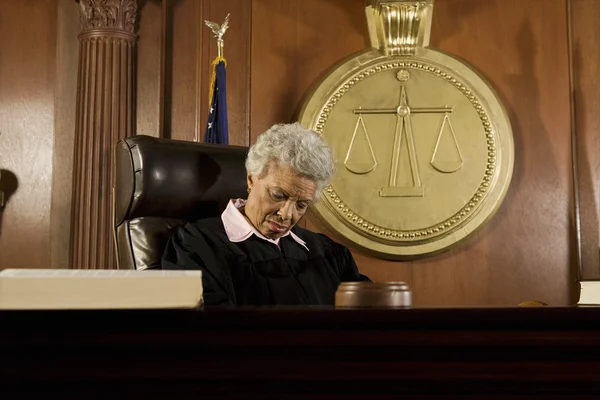 Female Judge Sleeping In Court — Stock Photo, Image