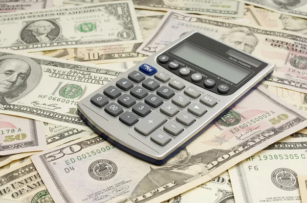 American Currency And Calculator — Stock Photo, Image