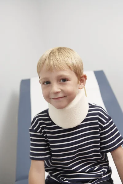 Boy Wearing Neck Brace — Stock Photo, Image